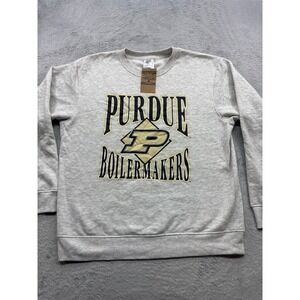 Rivalry‎ Threads Purdue Boilermakers Sweatshirt Womens L Heather Grey Oversized